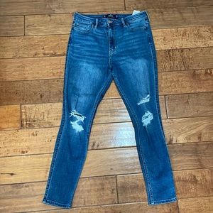 Hollister ultra high-rise crop supper skinny jeans stretch size:9R